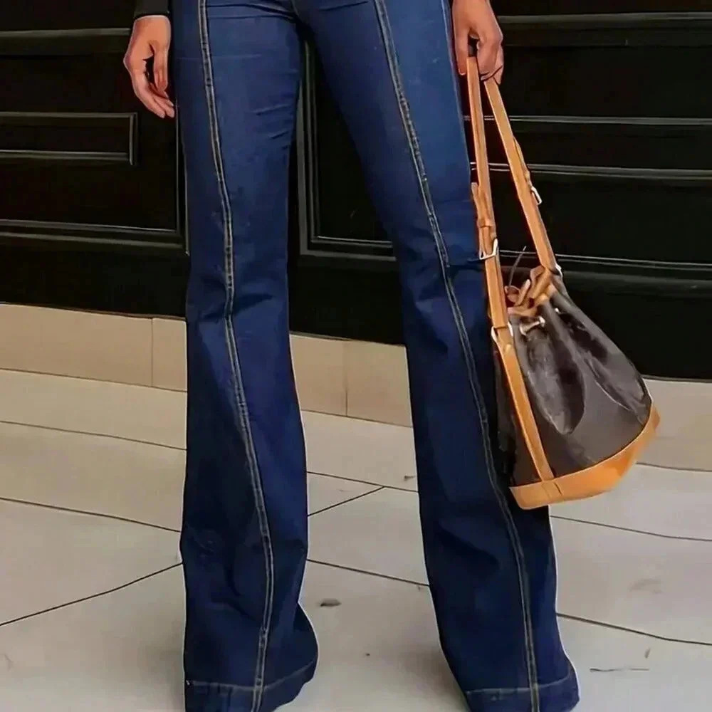 Dark Wash Casual Women's European And American Style Unique Personality Jeans - Picture 3 of 4
